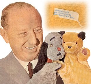 Superstar Harry Corbett with Sooty and Sweep