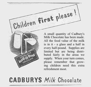 Save your chocolate ration for the children - a wartime plea to the public from Cadbury's