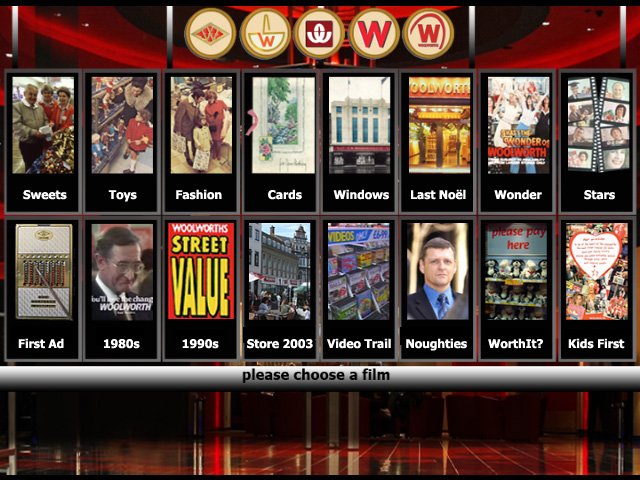 Graphic showing the films available in the Woolworths Museum's Virtual Movie Theater
