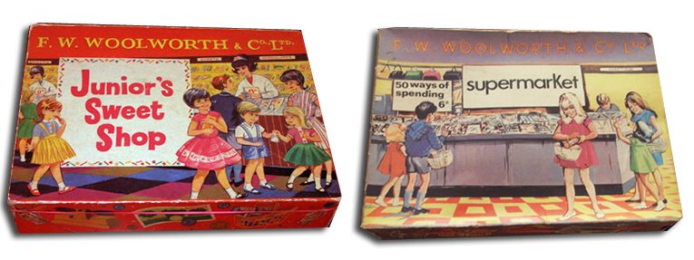 Playing at shops - featuring the legendary Woolworths Pic'n'Mix and the short-lived supermarket ranges of the 1960s and 1970s