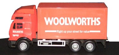 A Chad Valley branded Woolworths lorry, which was part of the High Street chain's pre-school range in the mid 1990s.