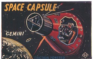 A Japanese-made model of the Gemini Space Capsule - a big seller at Woolworth's in the late 1960s