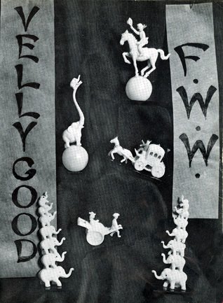 Ceramic animal ornaments were a popular novelty in the Woolworth Christmas range in the late 1930s
